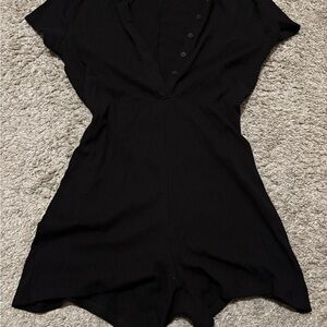 Black Button-Up Romper